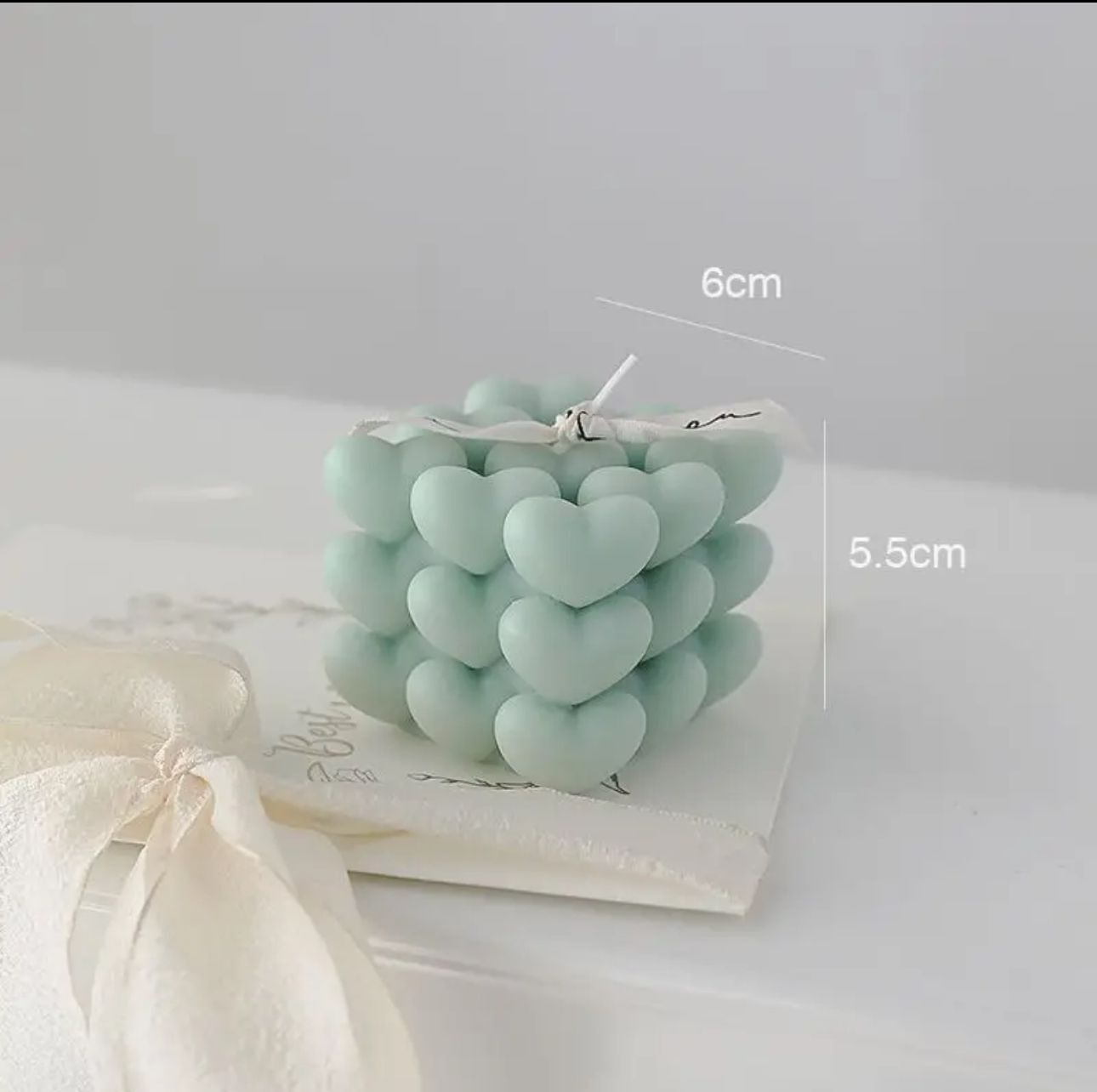 Свечи ZEPHYR HOME ароматизированные Сердечки мятный