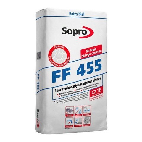 Sopro FF455/Сопро ФФ455 белый эластичный клеевой раствор для укладки плитки и натурального камня