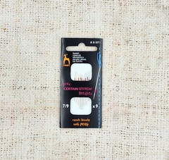 Иглы ручные для шитья с цветной полосой для ровных стежков "PONY" 01871 №7-9, 9 игл