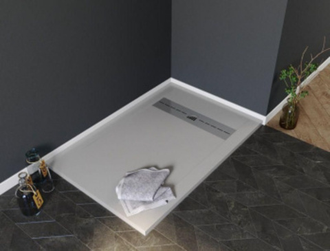 Aquanet 258886 011G Delight NEW поддон литьевой 1600х800х30мм, крышка из нерж, без сифона, серый камень (258886)
