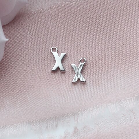 Буква X родий, 8 мм, 1 шт, П776