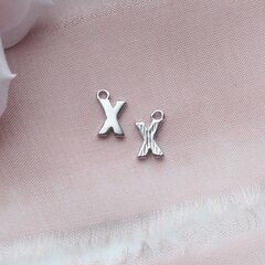 Буква X родий, 8 мм, 1 шт, П776