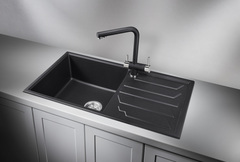 Кухонная кварцевая мойка Granula 8601, ЧЁРНЫЙ