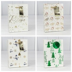 
          Пакет подарочный 14 х 20 х 8 см Набор 4 шт "Новый год" (Белый)