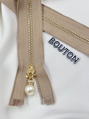 Молния бежевая золото матовый жемчуг