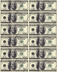 Сахарная картинка Доллары, 10*4 см