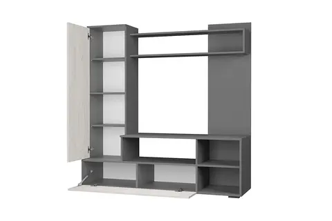 Гостиная Евро-2 графит / дуб крафт белый