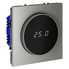 Терморегулятор электронный VOLTUM S70 с индикацией и датчиком, для теплого пола, (сталь)