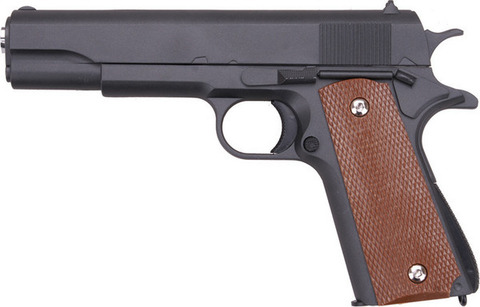 Cтрайкбольный пистолет Galaxy G.13 Colt 1911 black металлический, пружинный