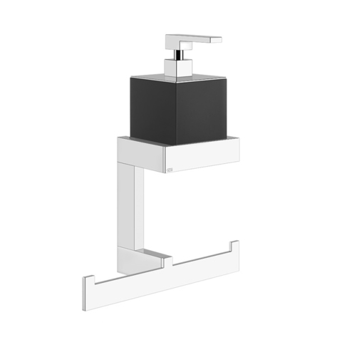 Gessi Rettangolo Стойка дозатором для жидкого мыла и полотенцедержателем, подвесная, цвет: хром/черный 20880#031