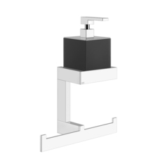 Gessi Rettangolo Стойка дозатором для жидкого мыла и полотенцедержателем, подвесная, цвет: хром/черный 20880#031 фото