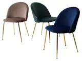 фото 4 Стул PRESLEY BLUVEL-86 NAVY BLUE / золотой каркас М-City на profcook.ru