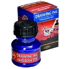 Тушь KOH-I-NOOR индийская 20гр, голубой ФЦ, флакон