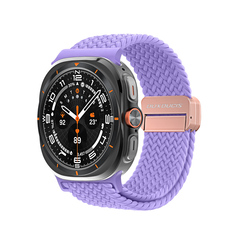 Эластичный ремешок фиолетового цвета (Purple) от Dux Ducis для смарт часов Samsung Watch Ultra 47MM, серия Strap (Mixture Pro Series)