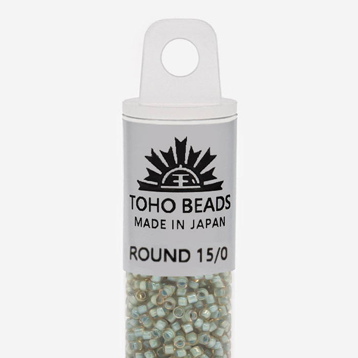 Японский бисер TOHO Round 15/0 (№952), окрашенный изнутри прозрачный