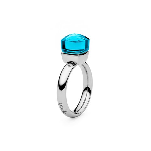 Кольцо Qudo Firenze dark aquamarine 17.2 мм 610897/17.2 BL/S цвет серебряный, голубой