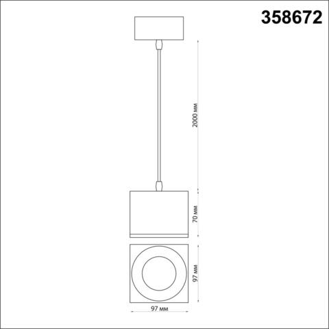 358672 OVER NT21 147 золото Подвесной светодиодный светильник, провод 2м IP20 LED 4000К 12W 220V PATERA