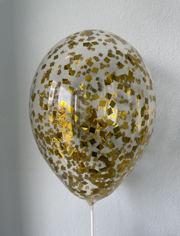 Шар с конфетти, золото квадрат 1см 12"
