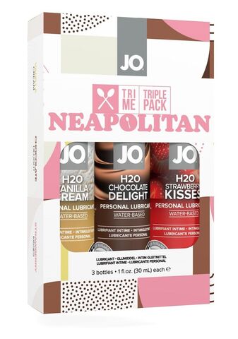 Подарочный набор из 3 вкусовых лубрикантов Neapolitan - System JO JO H2O Flavors JO10063