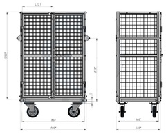 Шкаф сетчатый металлический ШСМ 2(600х900х1200) без колес