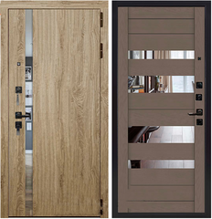 Купить Входная дверь Tesla ПВХ дуб мелфорд софт LW ПВХ ясень грей зеркало графит