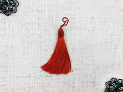 Кисть декоративная, L 14 см, красный