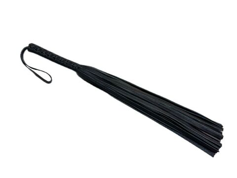 Черная цельная многохвостовая плеть из мягкой кожи - 57 см. - БДСМ Арсенал 6019ars