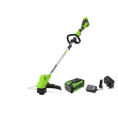 Триммер аккумуляторный Greenworks GD40LT, 40V, 38 см, с 1хАКБ 8 Ач и ЗУ (2112207UH)