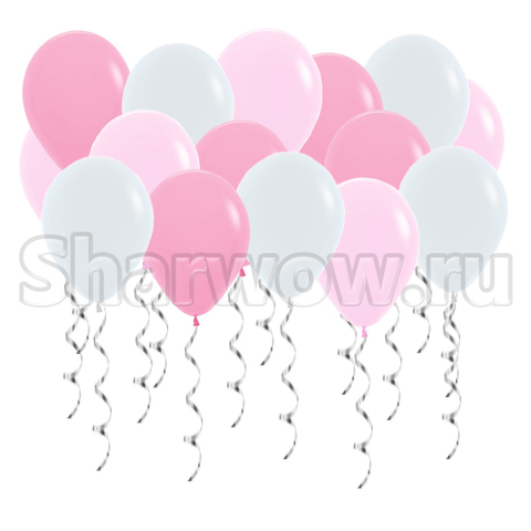 Воздушные шары под потолок Нежно-розовые ассорти