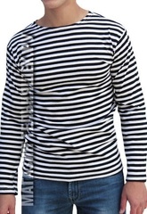 Купить НАЧЕС Тельняшка футер 220 гр/м ВМФ (черная полоса) 100% хлопок в Магазине тельняшек