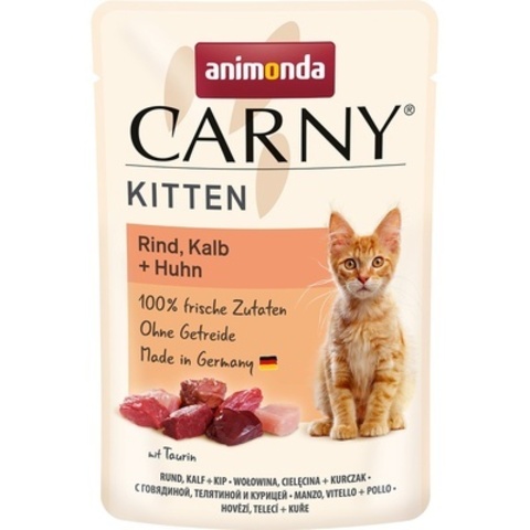 Animonda Carny Kitten пауч с говядиной, телятиной и курицей для котят 85 г