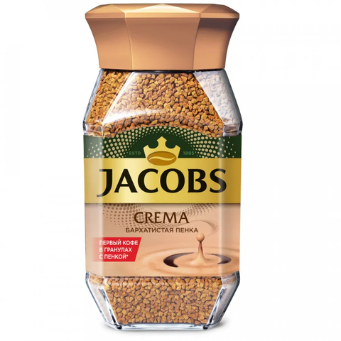 купить Кофе растворимый Jacobs Crema с пенкой, 95 г стеклянная банка (Якобс)