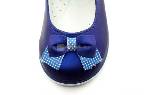 Туфли ELEGAMI (Элегами) из натуральной кожи для девочек, цвет темно синий металлик, артикул 7-83351003. Изображение 10 из 12.