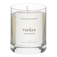 Свеча ароматическая the olphactory, relax black, Белый мускус (новая), 40 ч