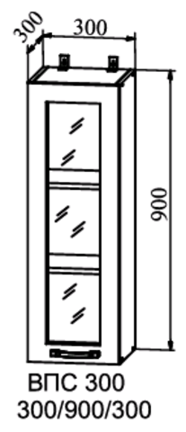 Кухня Гарда шкаф верхний стекло высокий 300