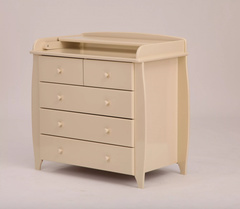 БИ 31 Комод с 5 -ю ящиками и пелен. столом (слоновая кость)