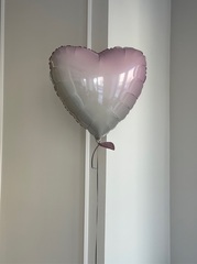 Шар-сердце розовый градиент фольгированный