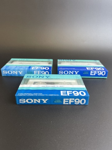 3 аудиокассеты SONY EF 90 (1986-87 гг.) Made in Japan. Новые в упаковке