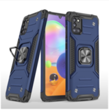 Противоударный чехол Strong Armour Case с кольцом для Samsung Galaxy A31 (Темно-синий)