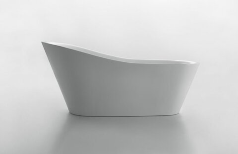 BelBagno BB63-1800 Отдельностоящая, овальная акриловая ванна в комплекте со сливом (донным клапаном) цвета хром, без перелива 1800х870х850