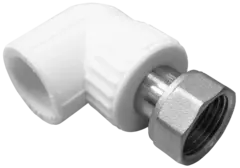 Угольник PP-R комбинированный белый с накидной гайкой Дн 20х3/4" VALFEX 10138120