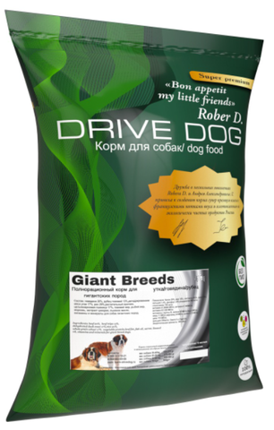 DRIVE DOG Giant Breeds полнорационный корм для собак гигантских пород утка с говядиной и рисом