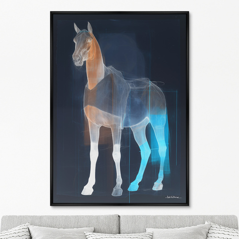 ArtNoMore - Репродукция картины на холсте Horses in a color glow, No 2, 2024г.
