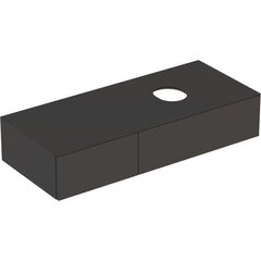 Шкафчик для накладной раковины Geberit VariForm, с двумя выдвижными ящиками, полкой и сифоном: B=120см, H=23.5см, T=51см, темно-серый / лакированный матовый, темно-серый / матовый фото