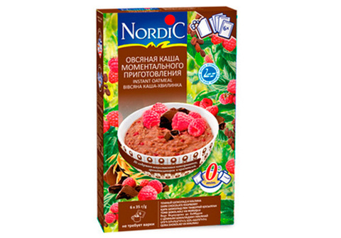Овсяная каша Nordic с малиной и темным шоколадом, 210г