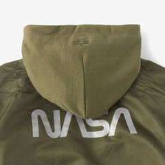 Бомбер Alpha Industries L-2B Hooded NASA II Sage Green (Зеленый)