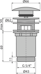 A392C Донный клапан сифона для умывальника CLICK/CLACK