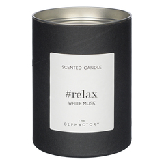 Свеча ароматическая the olphactory, relax black, Белый мускус (новая), 40 ч