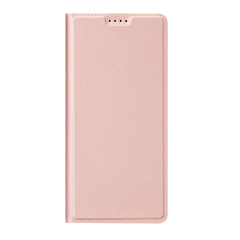 Чехол книжка из PU кожи розового цвета от Dux Ducis для Samsung Galaxy S24 FE, серия Skin Pro Series Case