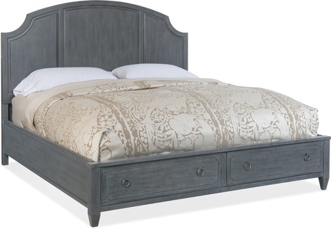 Hooker Furniture Bedroom Hamilton Queen Wood Panel Bed w-Storage Footboard